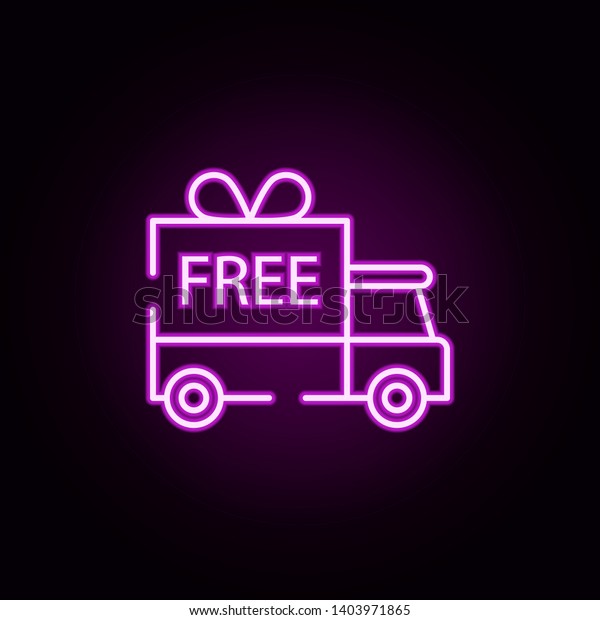 free\
delivery neon icon. Elements of cyber monday set. Simple icon for\
websites, web design, mobile app, info\
graphics