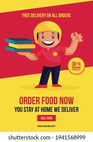 Free delivery on all orders flyer and poster design. Vector graphic illustration.