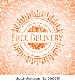 Free Delivery orange mosaic emblem