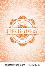 Free Delivery orange mosaic emblem