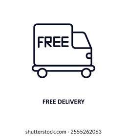 free delivery outline icon.  Thin line icon from delivery and logistic collection. Editable vector isolated on white background