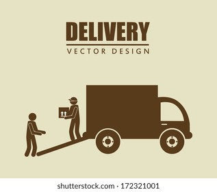 free delivery over beige  background vector illustration 
