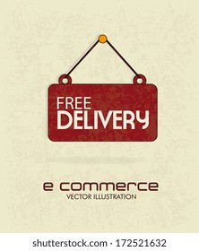 free delivery over beige    background vector illustration 
