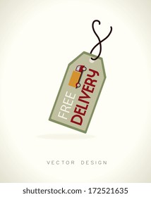 free delivery over  beige  background vector illustration 