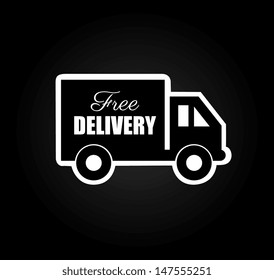 free delivery over black background vector illustration 