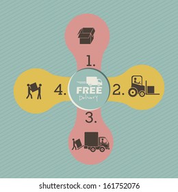 free delivery over blue background vector illustration   