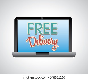 free delivery over gray background vector illustration 