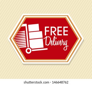 free delivery over lineal background vector illustration