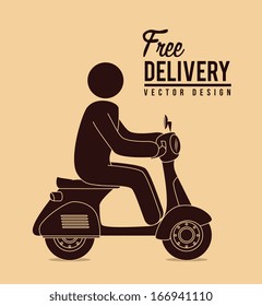 free delivery over pink background. vector illustration