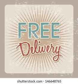free delivery over vintage background vector illustration 