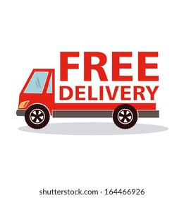 Free delivery  over white background vector illustration 