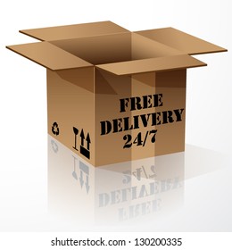 free delivery or package shipping order web shop shipment in cardboard box