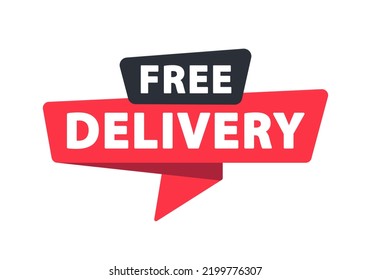 Free Delivery - Paper Speech Bubble. Vector Stock Illustration