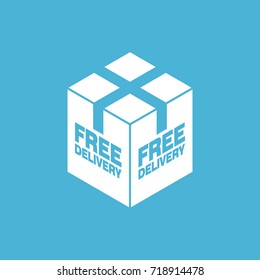 Free delivery parcel box icon vector illustration