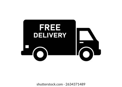 Free Delivery Pickup Truck Icon, free delivery truck icon vector, express delivery cargo icon