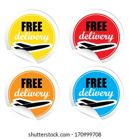 free delivery plane in a sign. Vector