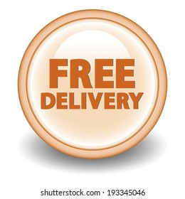 Free delivery pointer icon on orange background 