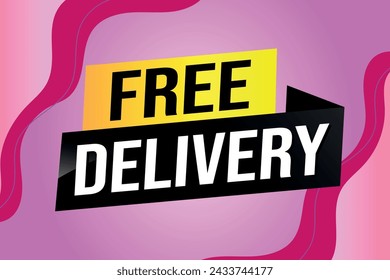 free delivery poster banner graphic design icon logo sign symbol social media website coupon

