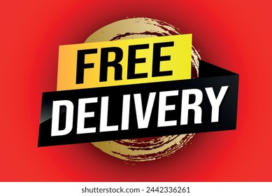 free delivery poster banner graphic design icon logo sign symbol social media website coupon

