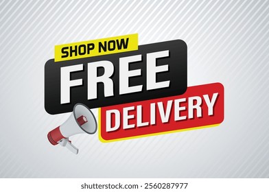 free delivery poster banner graphic design icon logo sign symbol social media website coupon sale

