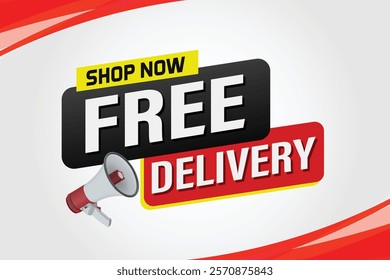 free delivery poster banner graphic design icon logo sign symbol social media website coupon sale

