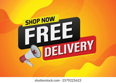 free delivery poster banner graphic design icon logo sign symbol social media website coupon sale

