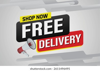 free delivery poster banner graphic design icon logo sign symbol social media website coupon sale

