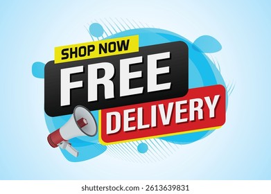 free delivery poster banner graphic design icon logo sign symbol social media website coupon sale

