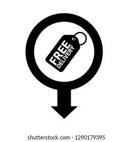 free delivery price label and map pin. logo concept. Designed for your web site design, logo, app, UI
