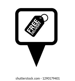 free delivery price label and map pin. logo concept. Designed for your web site design, logo, app, UI
