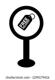 free delivery price label and map pin. logo concept. Designed for your web site design, logo, app, UI