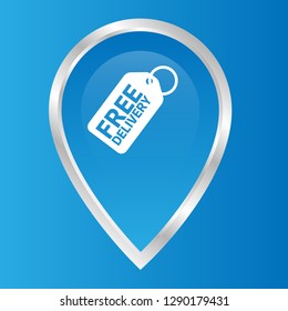 free delivery price label and map pin. logo concept. Designed for your web site design, logo, app, UI