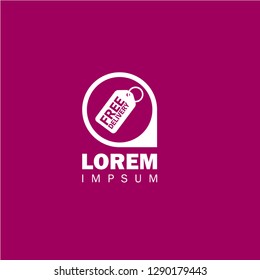 free delivery price label and map pin. logo concept. Designed for your web site design, logo, app, UI