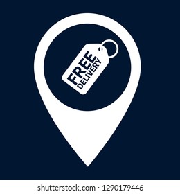 free delivery price label and map pin. logo concept. Designed for your web site design, logo, app, UI