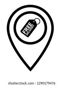 free delivery price label and map pin. logo concept. Designed for your web site design, logo, app, UI