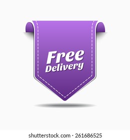 Free Delivery Purple Vector Icon Design