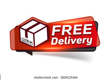 Free delivery red banner. web element
