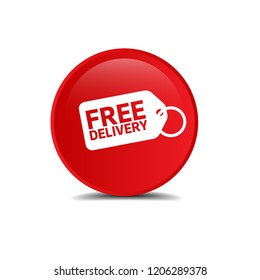 free delivery red glossy button
