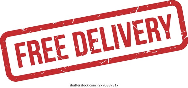 Free delivery red rubber stamp promotional shipping label