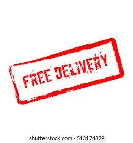 Free Delivery red rubber stamp isolated on white background. Grunge rectangular seal with text, ink texture and splatter and blots, vector illustration.
