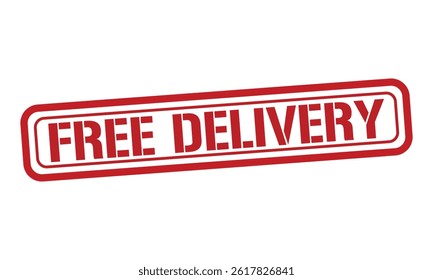 FREE DELIVERY red stamp text vector, rubber stamp