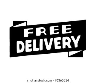 Free Delivery - Retro Ad Art Banner