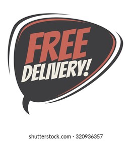 free delivery retro speech bubble