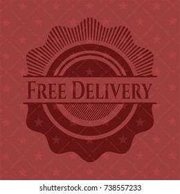 Free Delivery retro style red emblem