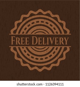 Free Delivery retro style wood emblem