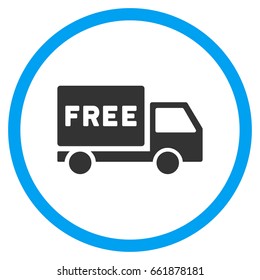 Free Delivery rounded icon. Vector illustration style is a flat iconic symbol inside a circle, color, transparent background. Designed for web and software interfaces.