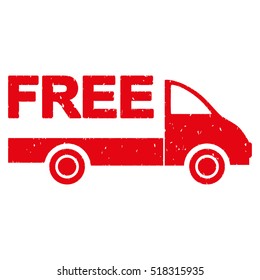 Free Delivery rubber seal stamp watermark. Icon vector symbol with grunge design and corrosion texture. Scratched red ink emblem on a white background.