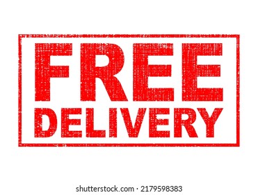 FREE DELIVERY Rubber Stamp on white background.