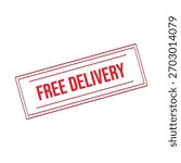 Free delivery rubber stamp. Red Free delivery rubber grunge stamp vector illustration - Vector