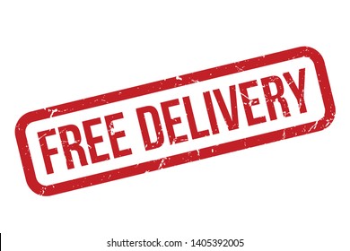 Free delivery rubber stamp. Red Free delivery rubber grunge stamp vector illustration - Vector